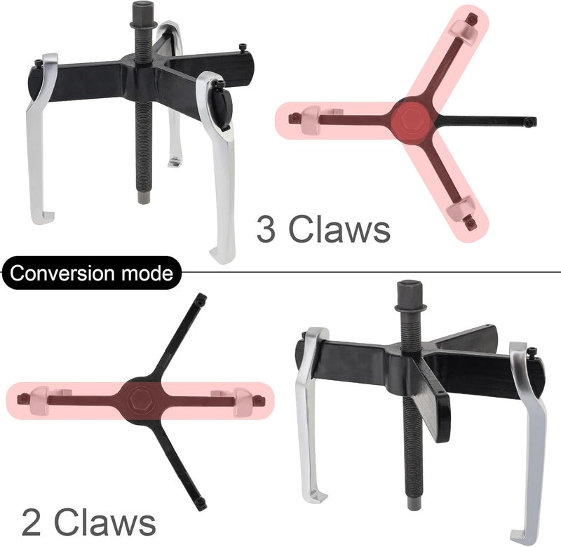 ChgImposs 10" 2 Jaw 3 Jaw Gear Puller, Adjustable Bearing Puller, Reversible Removal Tool for Internal External Pulling, Puller Tool for Removal of Pulleys Flywheels Bearings Gears - Image 2